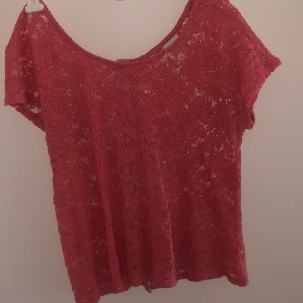 pink lace top size S